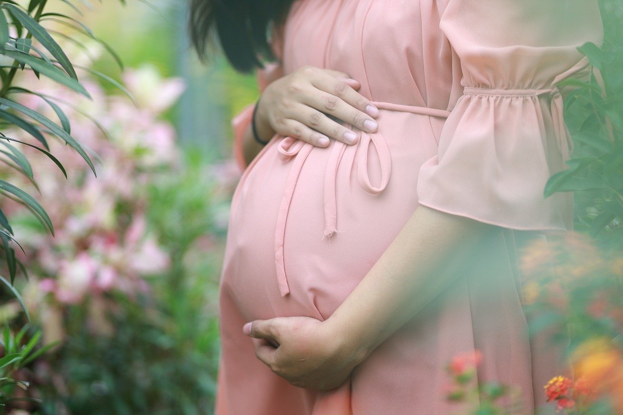 pregnant, woman, happy